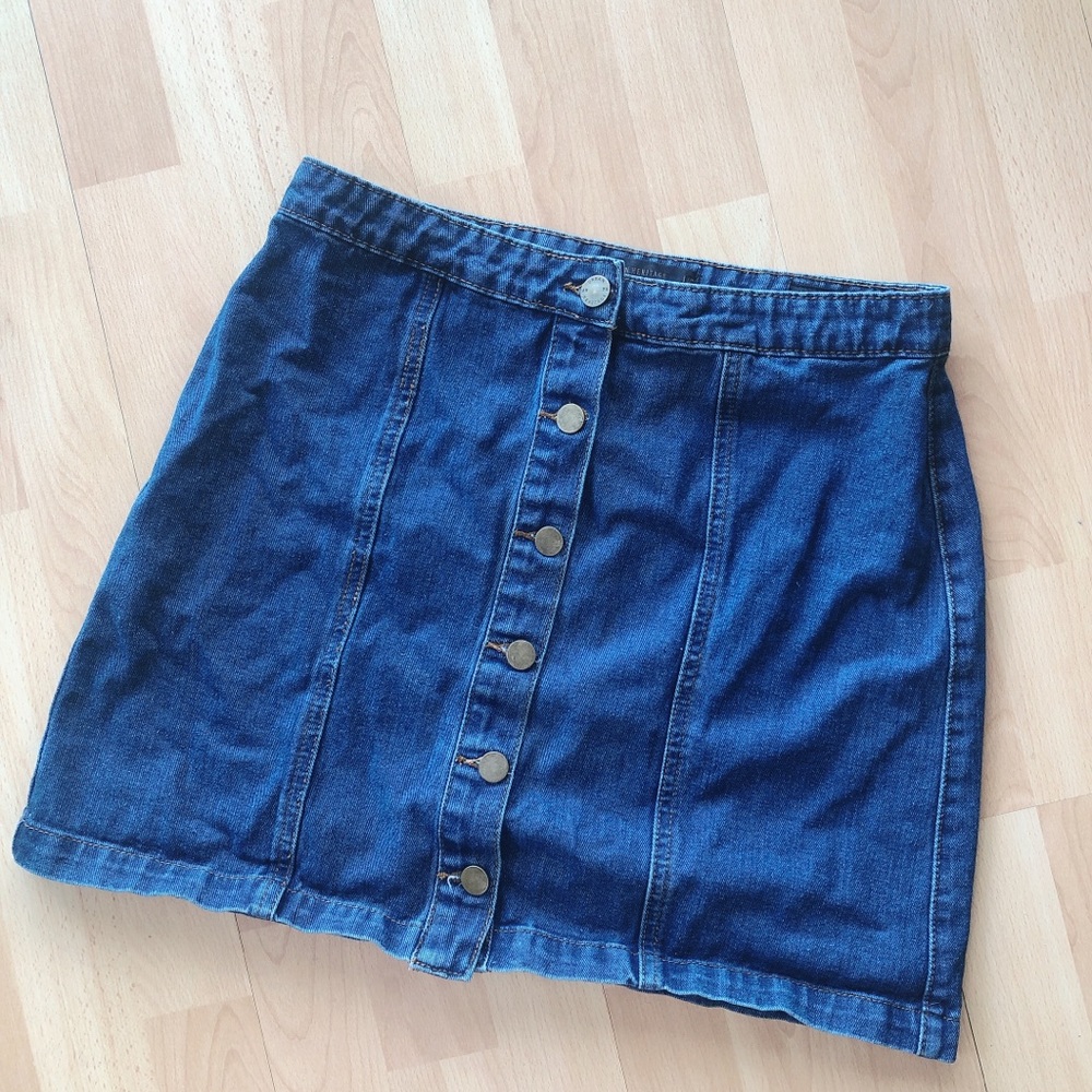 Vintage Style Denim Buttoned Mini Skirt 🌀🌀 Cute - Picture 2 of 5